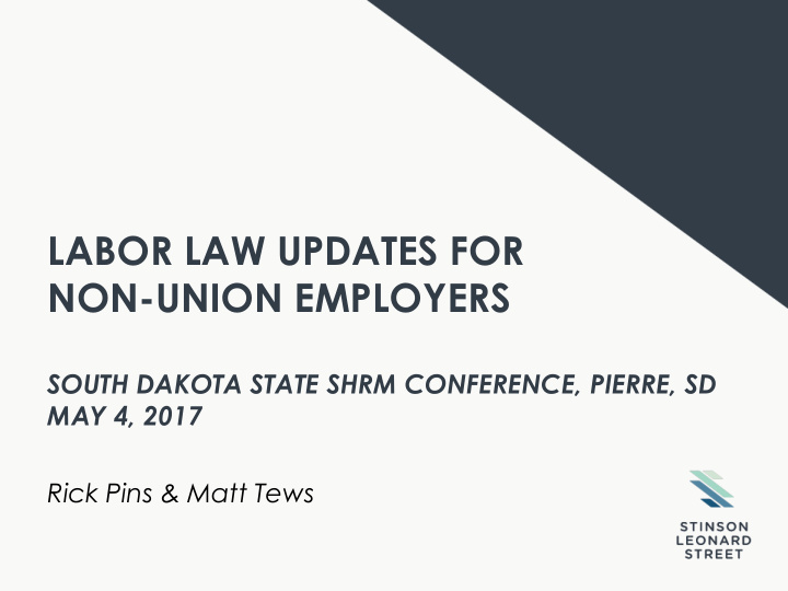 labor law updates for non union employers