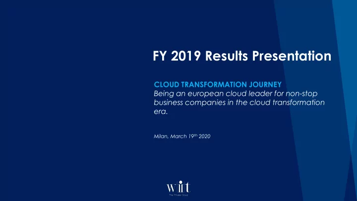 fy 2019 results presentation