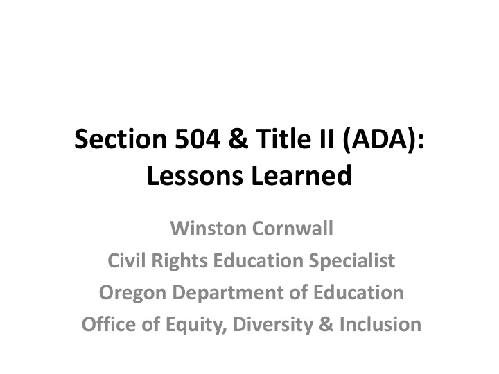 section 504 title ii ada lessons learned