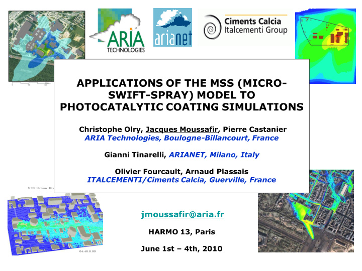 swift spray model to photocatalytic coating simulations