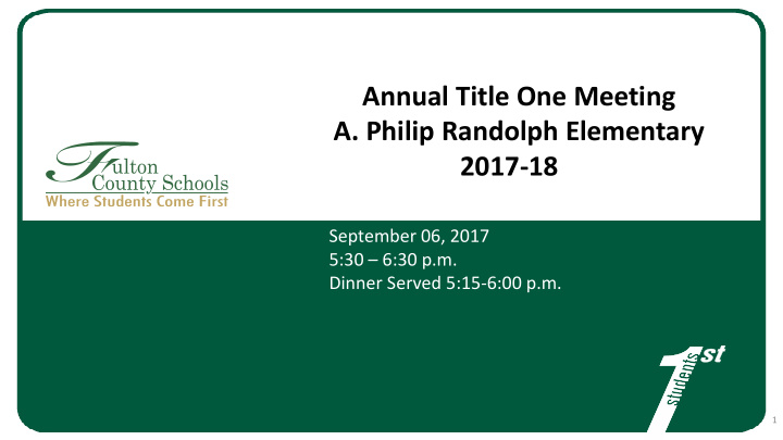 annual title one meeting a philip randolph elementary