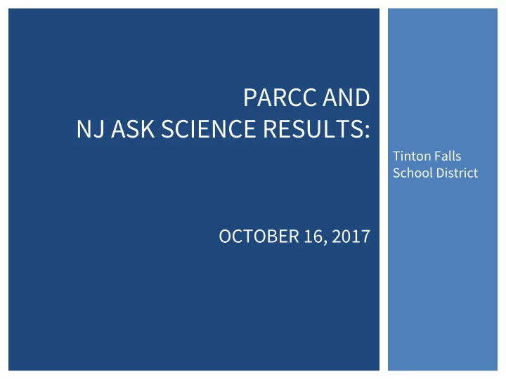 parcc and nj ask science results