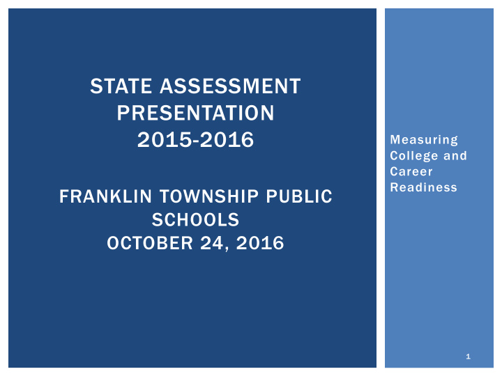 career readiness franklin township public schools october