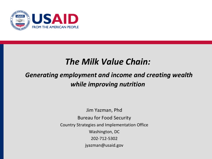 why usaid invests in improving smallholder dairy