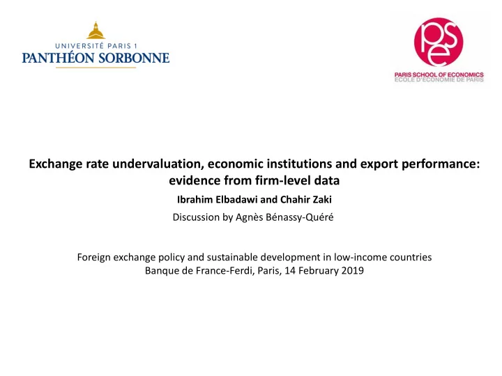 exchange rate undervaluation economic institutions and