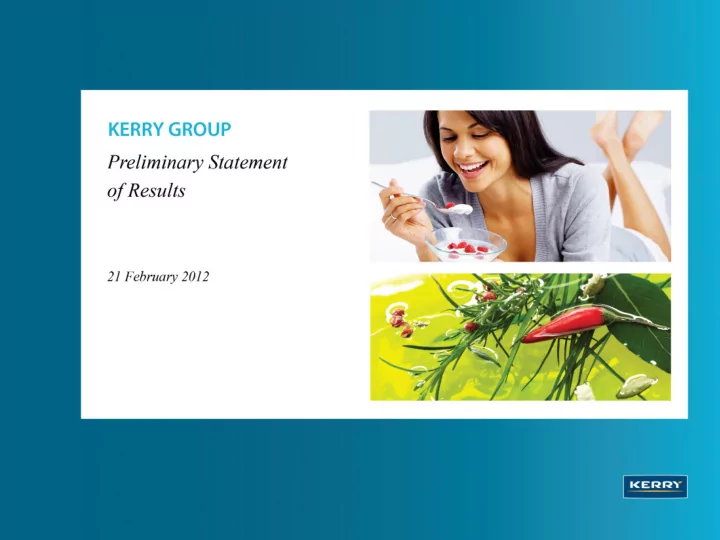 this presentation contains forward looking statements