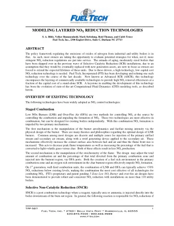 MODELING LAYERED NO X REDUCTION TECHNOLOGIES  S. A. Bible, Volker Rummenhohl, Mark Siebeking, Reid