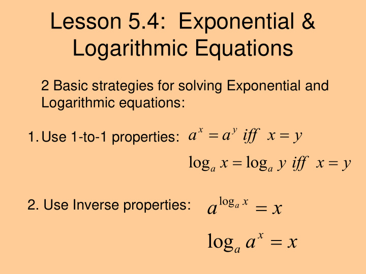 lesson 5 4 exponential logarithmic equations