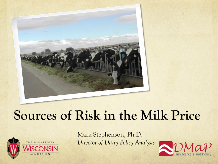 sources of risk in the milk price