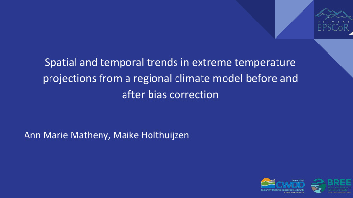 projections from a regional climate model before and