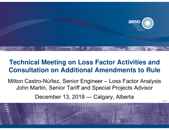 technical meeting on loss factor activities and