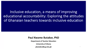 Inc  Inclus  lusiv  ive  e educ  educatio  tion,  n, a mea  eans  ns of im  impr  proving  ving