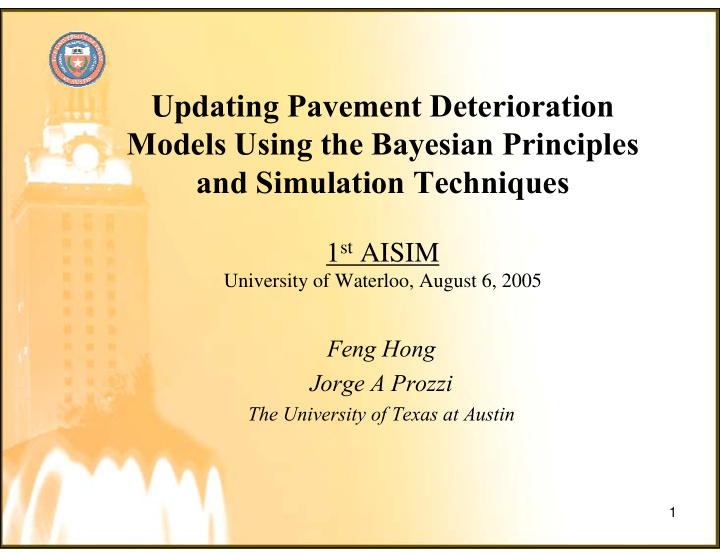 updating pavement deterioration models using the bayesian