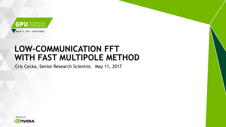 low communication fft with fast multipole method