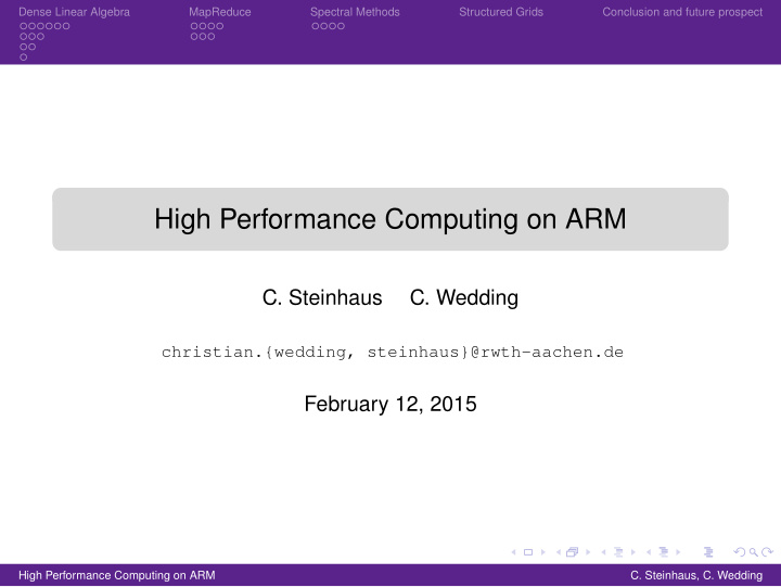 high performance computing on arm