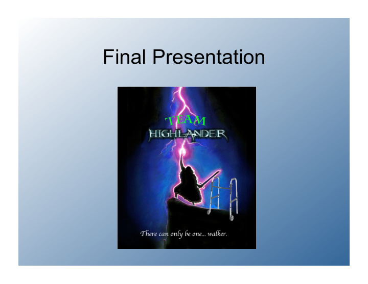 final presentation design problem recap