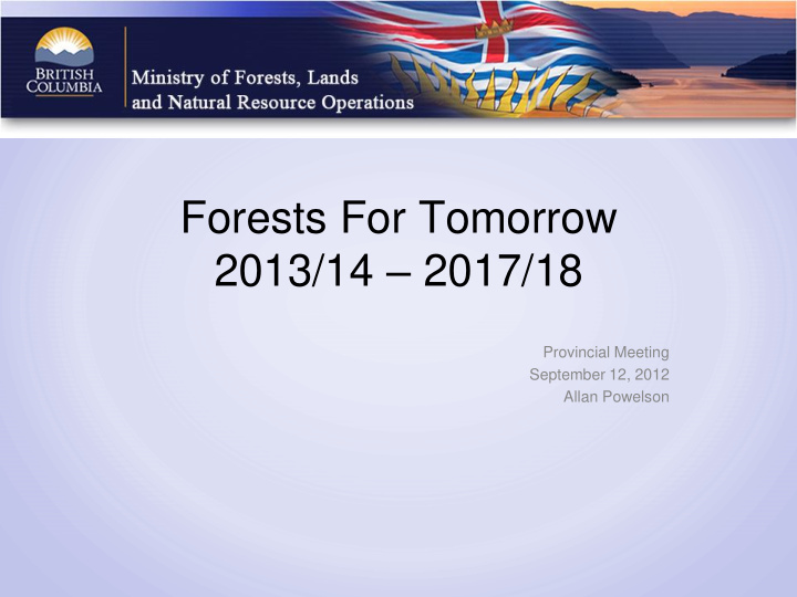forests for tomorrow