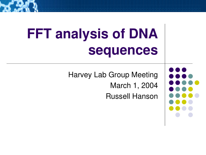 fft analysis of dna sequences