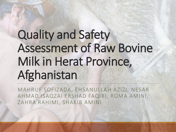 quality an and sa safety assessment of r raw b w bovine