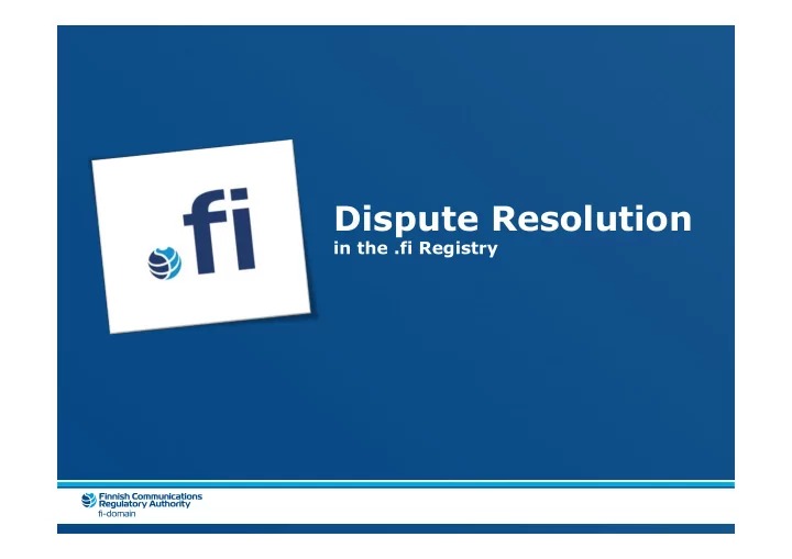 dispute resolution