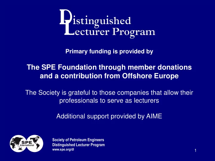 and a contribution from offshore europe