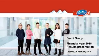 Results presentation  Lucerne, 28 February 2019  About the photographs Sustainability efforts are