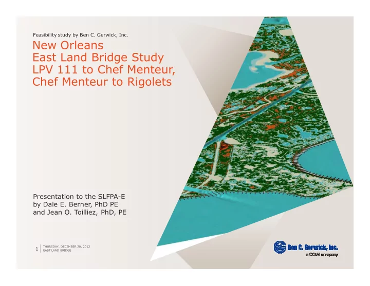 new orleans east land bridge study lpv 111 to chef