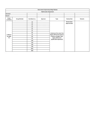 Government Engineering College Modasa  Mathematics Department  Semester:  Branch:  Group  Group