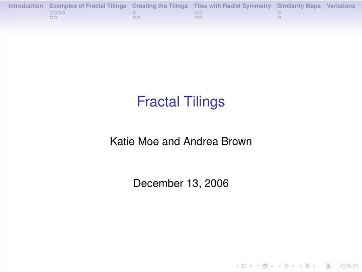 fractal tilings