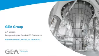GEA Group  J.P. Morgan  European Capital Goods CEO Conference  PENNYHILL PARK HOTEL, BAGSHOT, UK,
