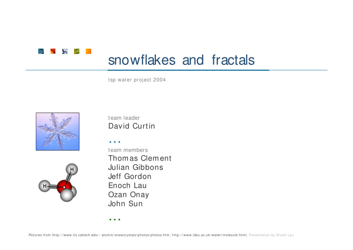snowflakes and fractals