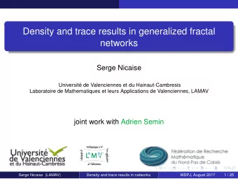 Density and trace results in generalized fractal  networks  Serge Nicaise  Universit de