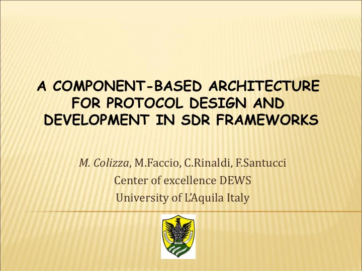 for protocol design and