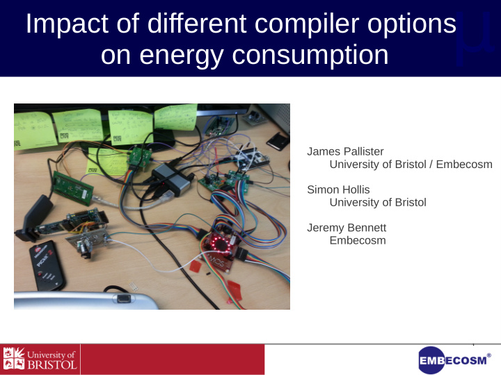 impact of different compiler options on energy