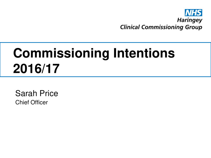 commissioning intentions 2016 17