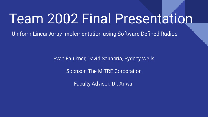 team 2002 final presentation