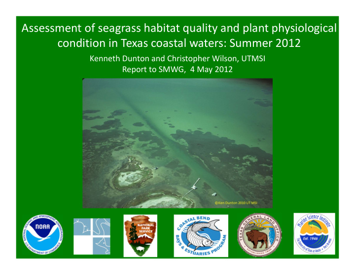 assessment of seagrass habitat quality and plant