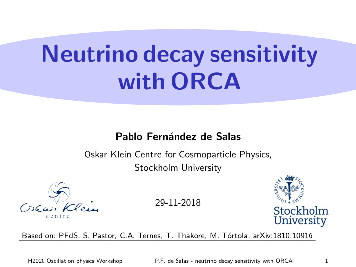neutrino decay sensitivity with orca