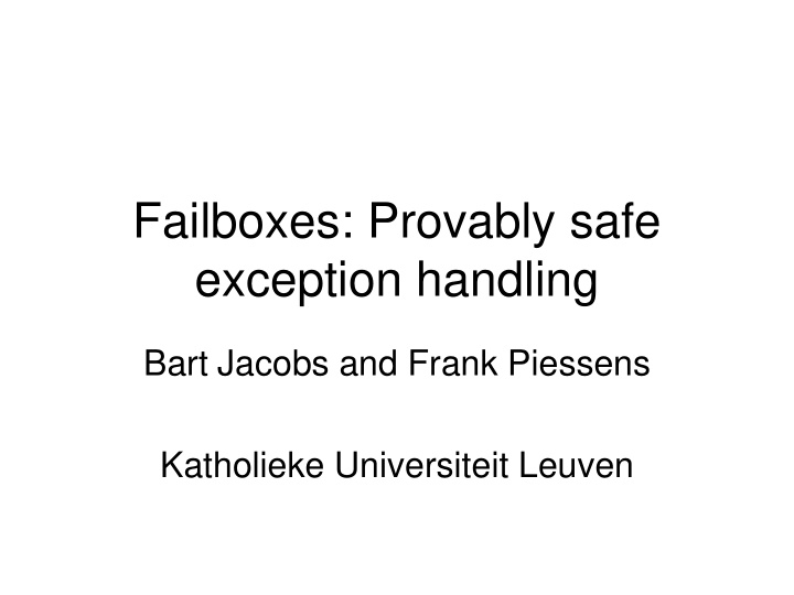 exception handling