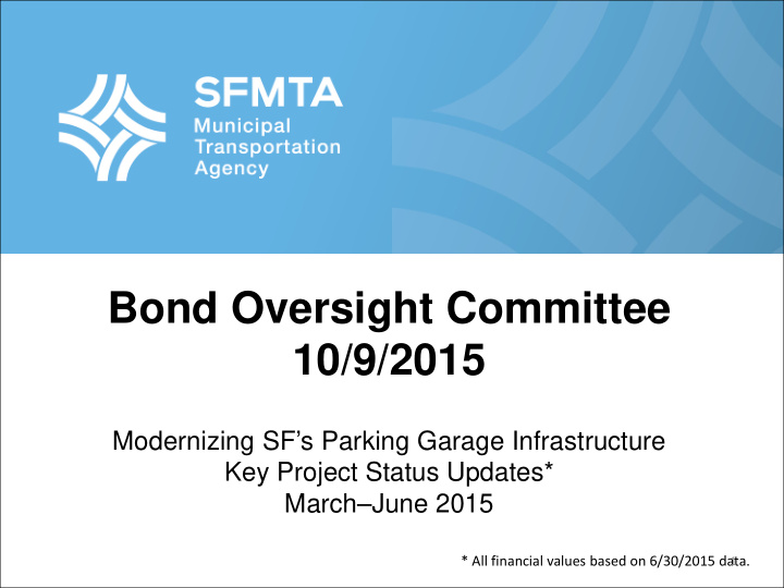 bond oversight committee 10 9 2015