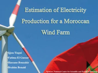 Ijjou Tizgui  Fatima El Guezar  Hassane Bouzahir  Brahim Benaid  1  Sponsor: National