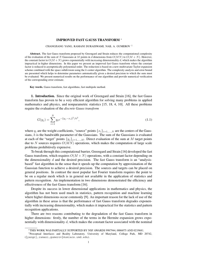 1 introduction since the original work of greengard and