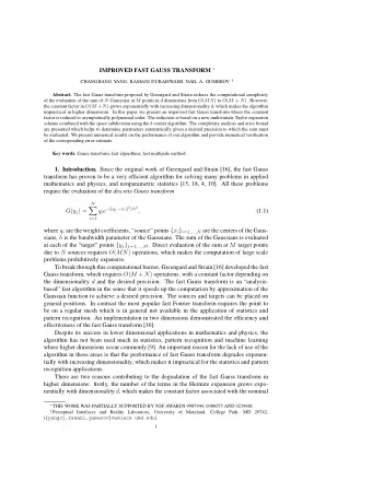 1. Introduction. Since the original work of Greengard and Strain [16], the fast Gauss  transform