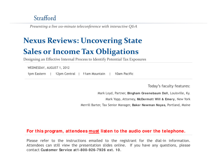 nexus reviews uncovering state sales or income tax