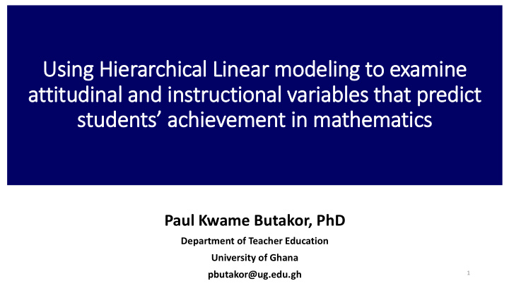 attitudinal and instructional variables that predict