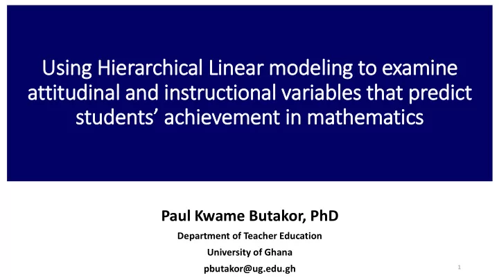 attitudinal and instructional variables that predict