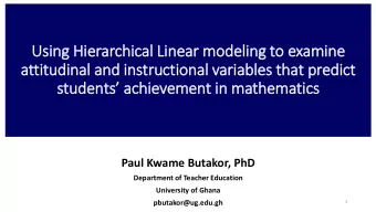 attitudinal and instructional variables that predict students achievement in mathematics  Paul