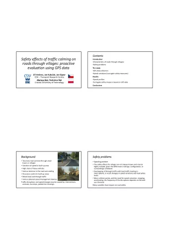 Safety effects of traffic calming on  Introduction  Characteristic of roads through villagess