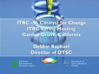 ITRC  A Catalyst for Change  ITRC Spring Meeting  Garden Grove, California  Debbie Raphael