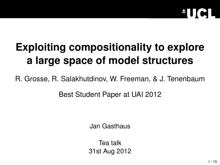 exploiting compositionality to explore a large space of